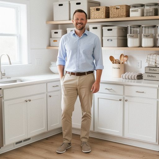 家庭用品の整然としたキッチン収納の写真